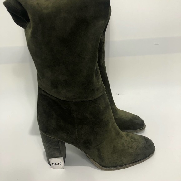 Free People Dakota Tall Boot Over The Knee Slouch Moss Green Suede EU 39 US 9 - Picture 8 of 13